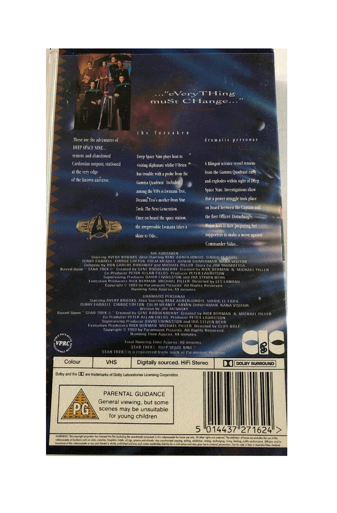 Vintage 1993 Star Trek Deep Space Nine Double Episode VHS Video Cassette Vol 9 - The Forsaken / Dramatis Persona - Former Shop Stock