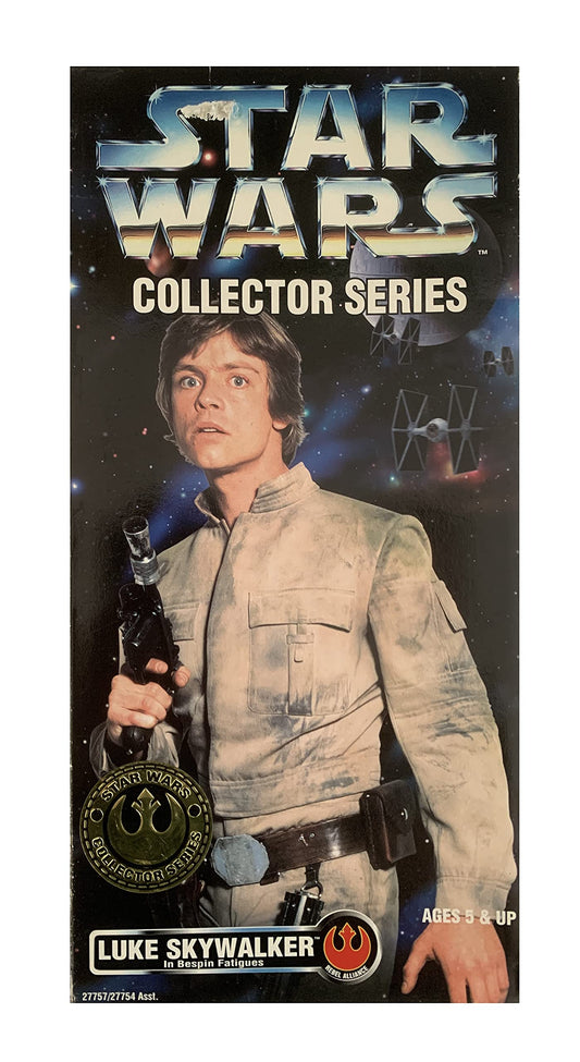 Vintage 1996 Star Wars Collector Series Luke Skywalker Bespin Fatigues 12 Inch Fully Poseable Action Figure, Authentically Styled Outfit and Accessories - Brand New Shop Stock Room Find