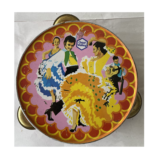 Vintage 1950's Chad Valley Tambourine Music Instrument Childs Toy - Good Condition