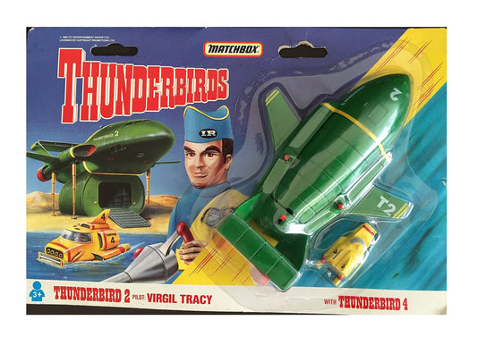 Vintage Gerry Andersons Thunderbirds DieCast Vehicle Set - Thunderbird 2 With Thunderbird 4 - Brand New Factory Sealed Shop Stock Room Find