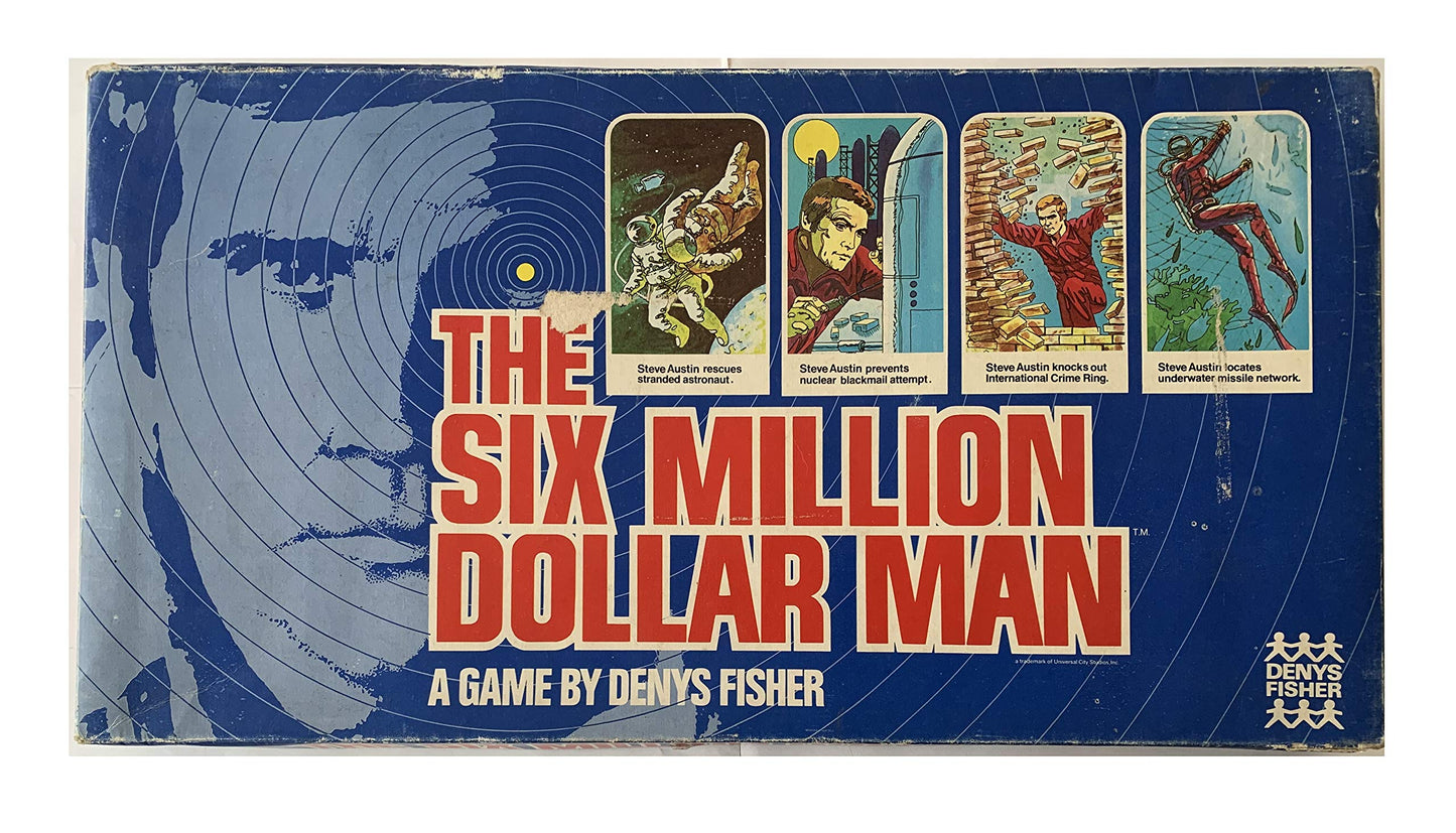 Vintage Denys Fishers 1975 The Six Million Dollar Man Board Game - Complete In The Original Box