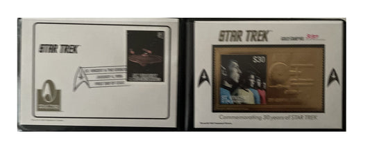Vintage 1996 Star Trek The Original Series Limited Edition Gold Stamp Commemorating 30 Year Anniversary Star Ship ST Vincent & The Grenadines In Presentation Wallet With COA - Brand New Shop Stock Room Find
