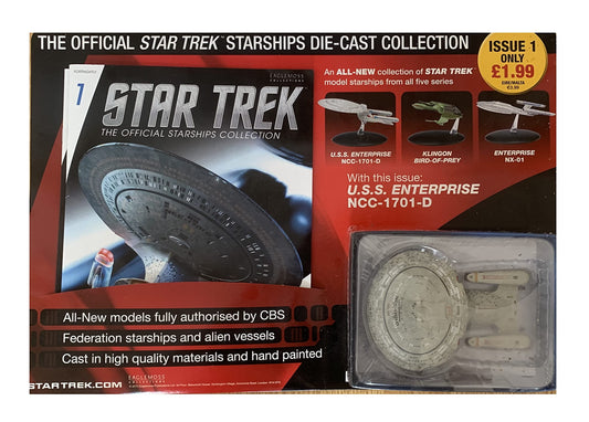 2013 Star Trek The Official Star Ship Collection Issue Number 1 - The USS Enterprise NCC-1701-D Starship - By Eaglemoss - Brand New Shop Sock Room Find