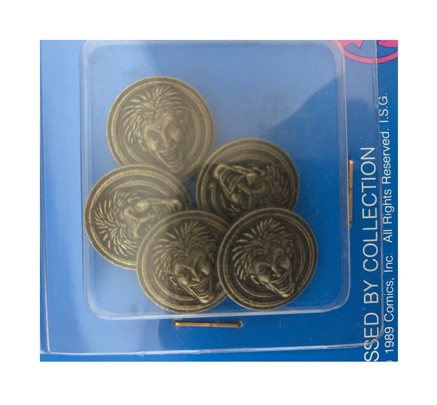 Vintage 1989 Batman Dressed By Collection The Joker Metal Button Set 1 x Large 5 x Small In Sealed Pack - Shop Stock Room Find …