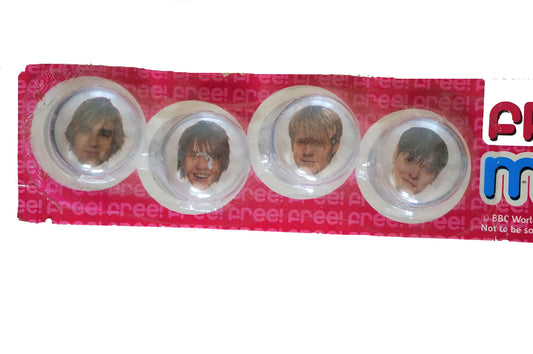 Vintage 2005 Pop Magnets - Busted - Featuring Charlie, Matt, James and Ki - Factory Sealed On Card