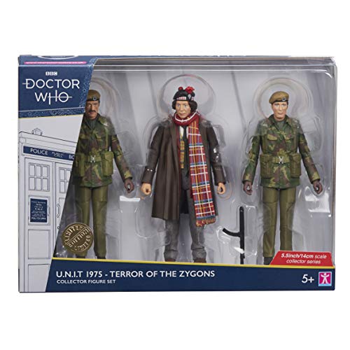 Dr Doctor Who UNIT 1975 The Terror Of The Zygons Collector Action Figure set - Brand New Factory Sealed