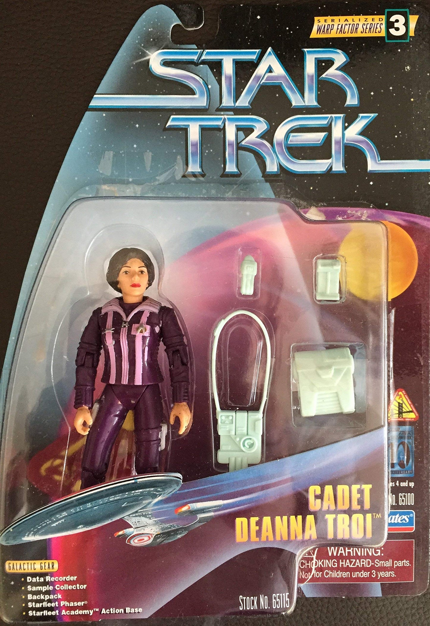 Vintage 1997 Star Trek Warp Factor Series 3 Cadet Deanna Troi Action Figure - Brand New Factory Sealed Shop Stock Room Find