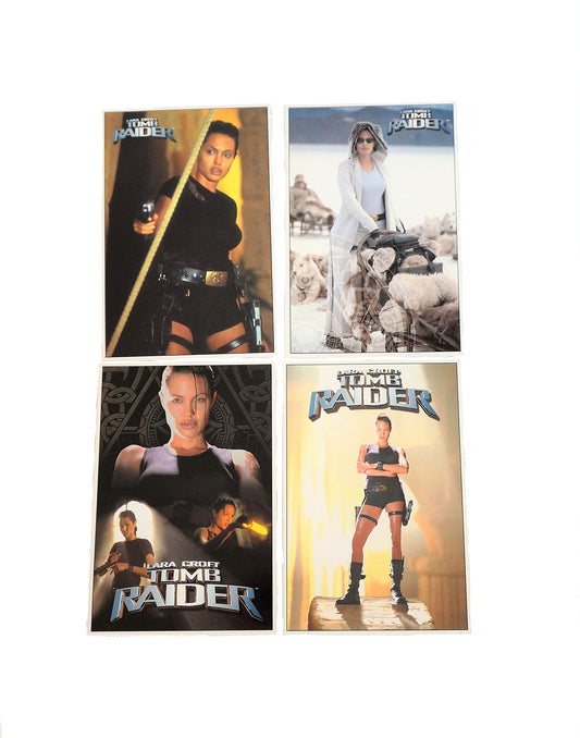 Vintage Lara Croft Tomb Raider Series 2 Set of 4 x Individual Postcards By London Postcard Co - Angelina Jolie - Unsold Shop Stock