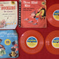 Vintage 1960s Gala Goldentone Set Of 6 Childrens Orange Vinyl Records 78RPM 6 Inch - Stories & Nursery Rhymes