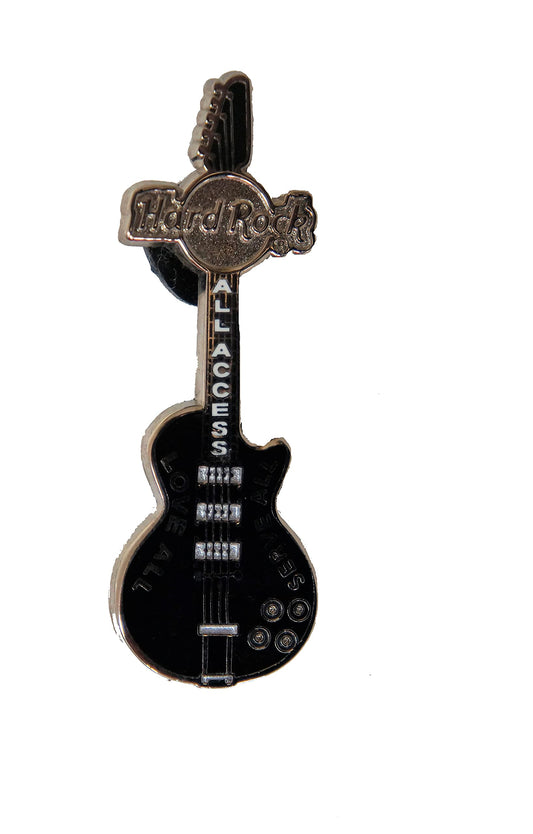 The Hard Rock Hotel Orlando Exclusive All Access Black And Silver Guitar Pin Badge