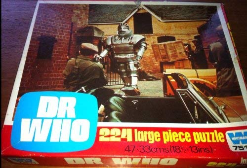 Doctor Who Vintage 1974 Whitman 224 Large Piece Jigsaw Puzzle Featuring the Giant Robot Battling Unit Troops.