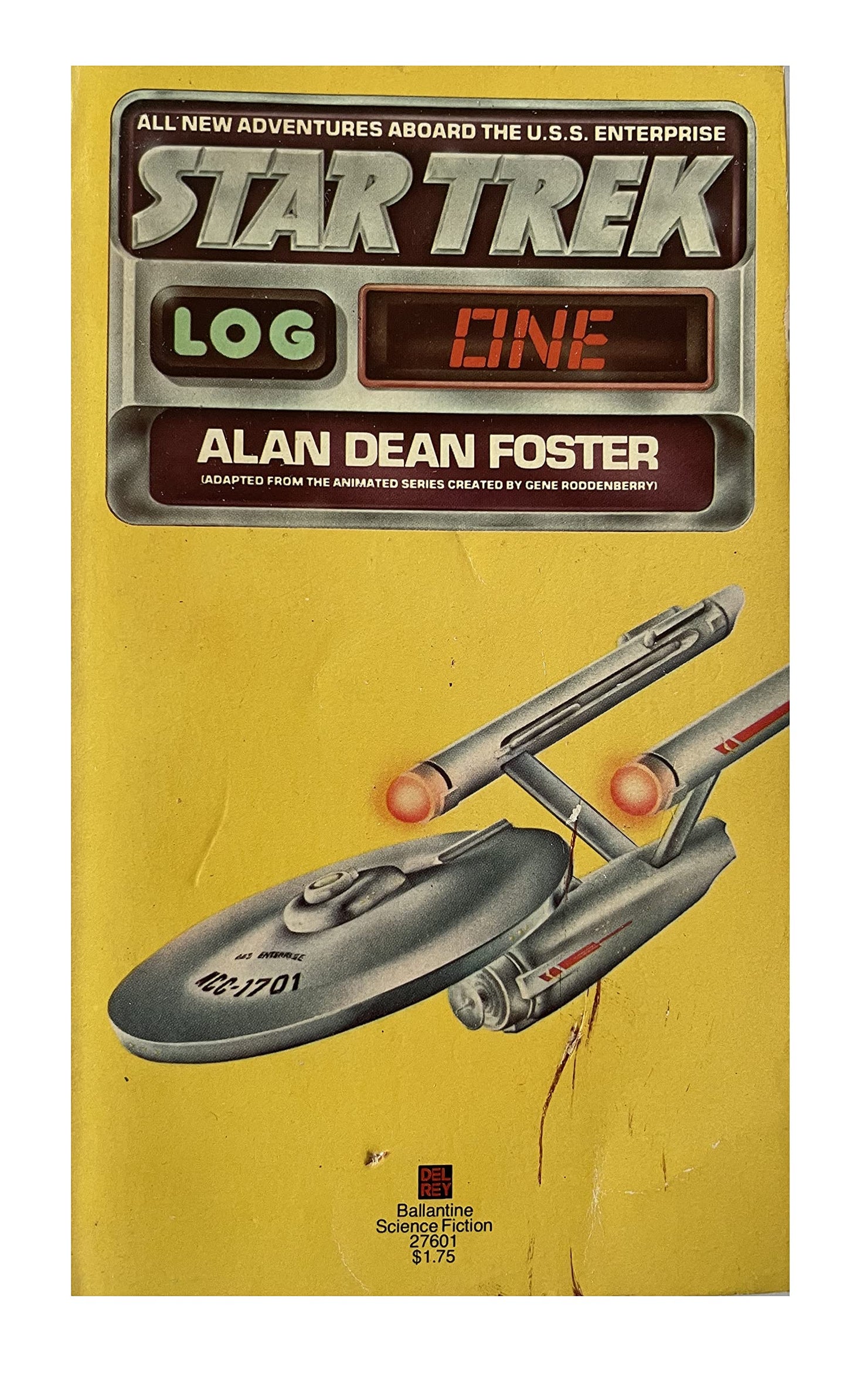 Vintage 1979 Star Trek Log One - Adapted From The Animated TV Series - Paperback Book - By Alan Dean Foster