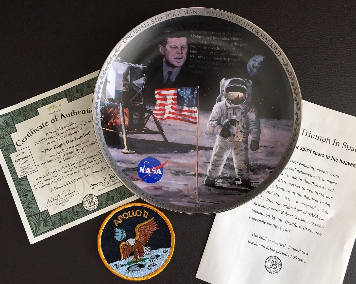 Apollo 11 25th Anniversary Limited Edition "The Eagle Has Landed" By Robert Schaar Collector Plate - Brand New Shop Stock Room Find