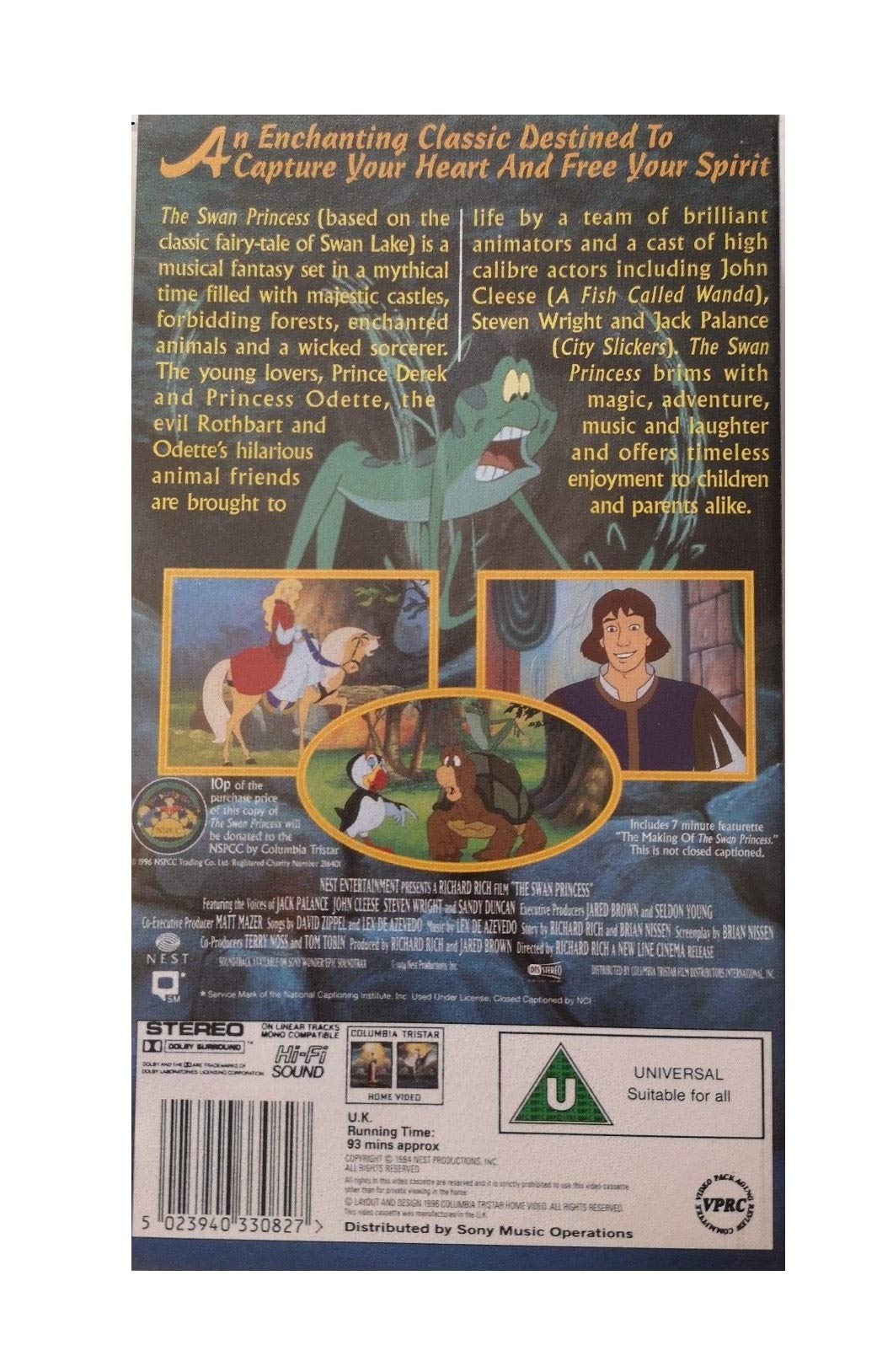 Vintage 1994 The Swan Princess VHS Video Cassette - Former Shop Stock