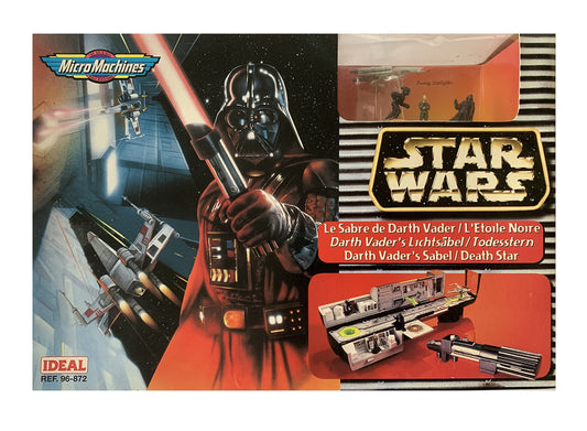 Vintage Ultra Rare Ideal 1994 Star Wars Micro Machines Darth Vaders Lightsaber / Death Star Trench Transforming Action Play Set - Brand New Factory Sealed Shop Stock Room Find