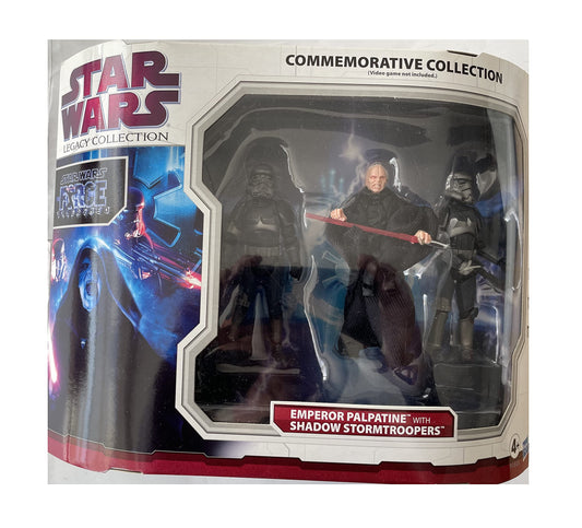 Vintage Star Wars 2009 The Legacy Collection - Force Unleashed Exclusive Commemorative Collection Emperor Palpatine with Shadow Stormtroopers - Factory Sealed Shop Stock Room Find