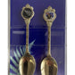 New Zealend Perfection - Set Of Two Souvenir Spoons - Silver Fern & New Zealend Bird - Factory Sealed