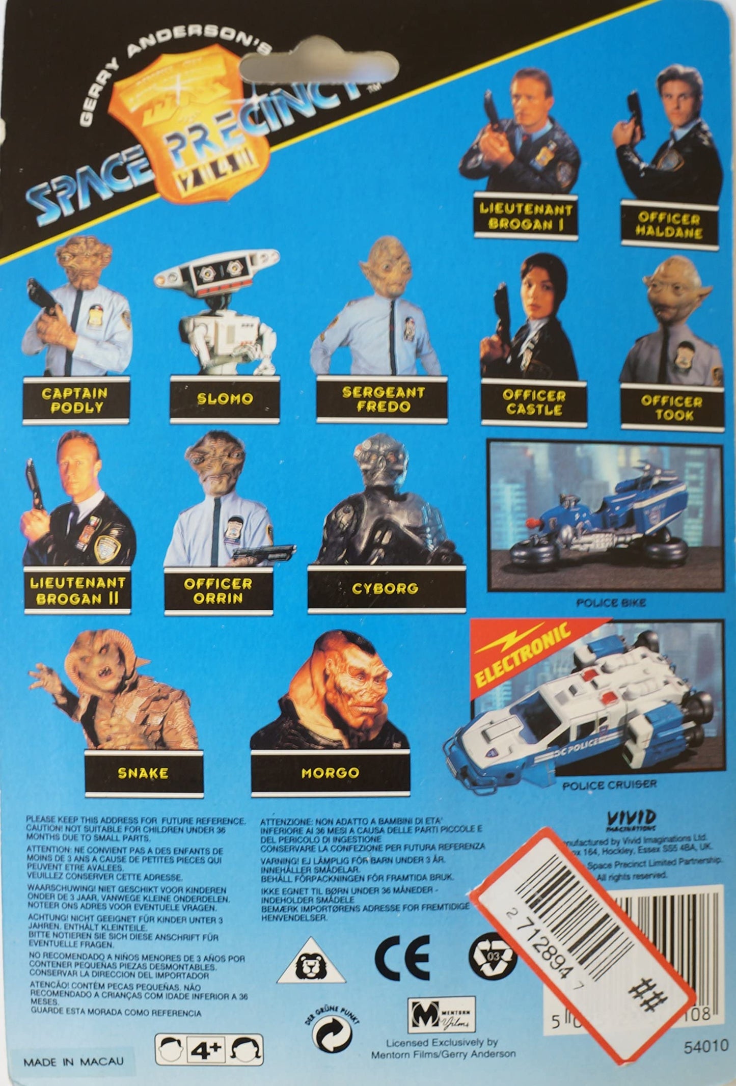 Gerry Andersons Space Precinct 2040 Snake Action Figure - Brand New Shop Stock Room Find