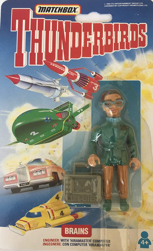 Vintage 1992 Gerry Andersons Thunderbirds Matchbox Brains Action Figure - Brand New Factory Sealed Shop Stock Room Find