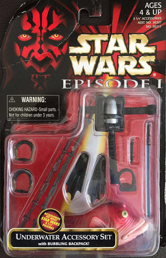 Vintage 1998 Star Wars Episode 1 Underwater Accessory Set With Bubbling Backpack - Brand New Factory Sealed Shop Stock Room Find