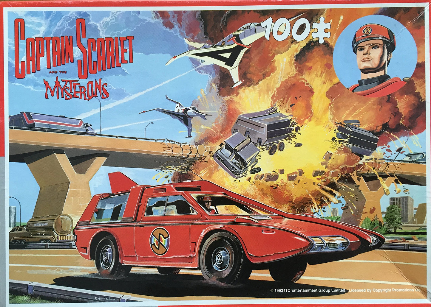 Gerry Andersons Vintage 1993 Captain Scarlet & The Mysterons 100 Large Piece Jigsaw Puzzle. Number 1 in the set