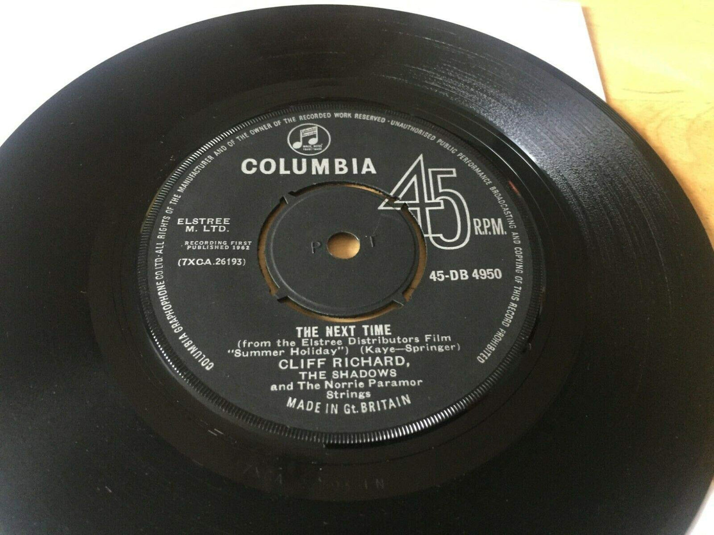 Cliff Richard A.Side Bachelor Boy, B.Side The Next Time, Colombia Records Label 1962, 7 inch vinyl Single Record