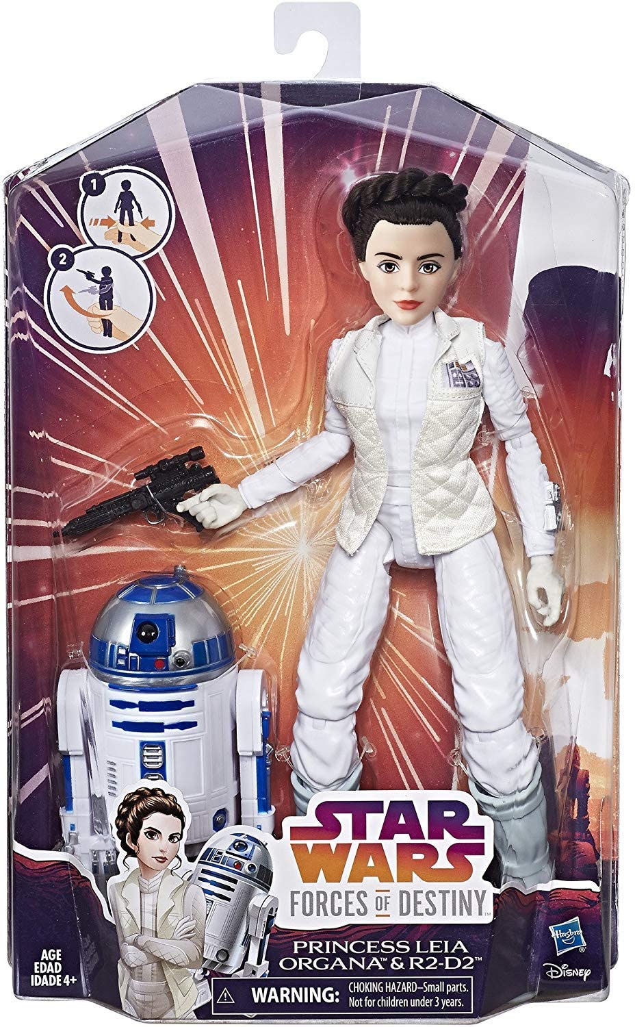 Star Wars Forces Of Destiny Princess Leia Organa 12 Inch Action Figure With R2-D2 Astromech Droid - Brand New Factory Sealed