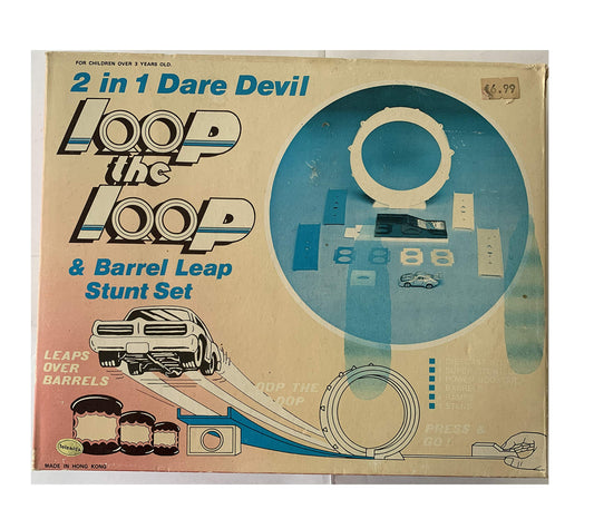 Vintage 1970s 2 In 1 Dare Devil Loop The Loop & Barrel Leap Stunt Car Set - Shop Stock Room Find