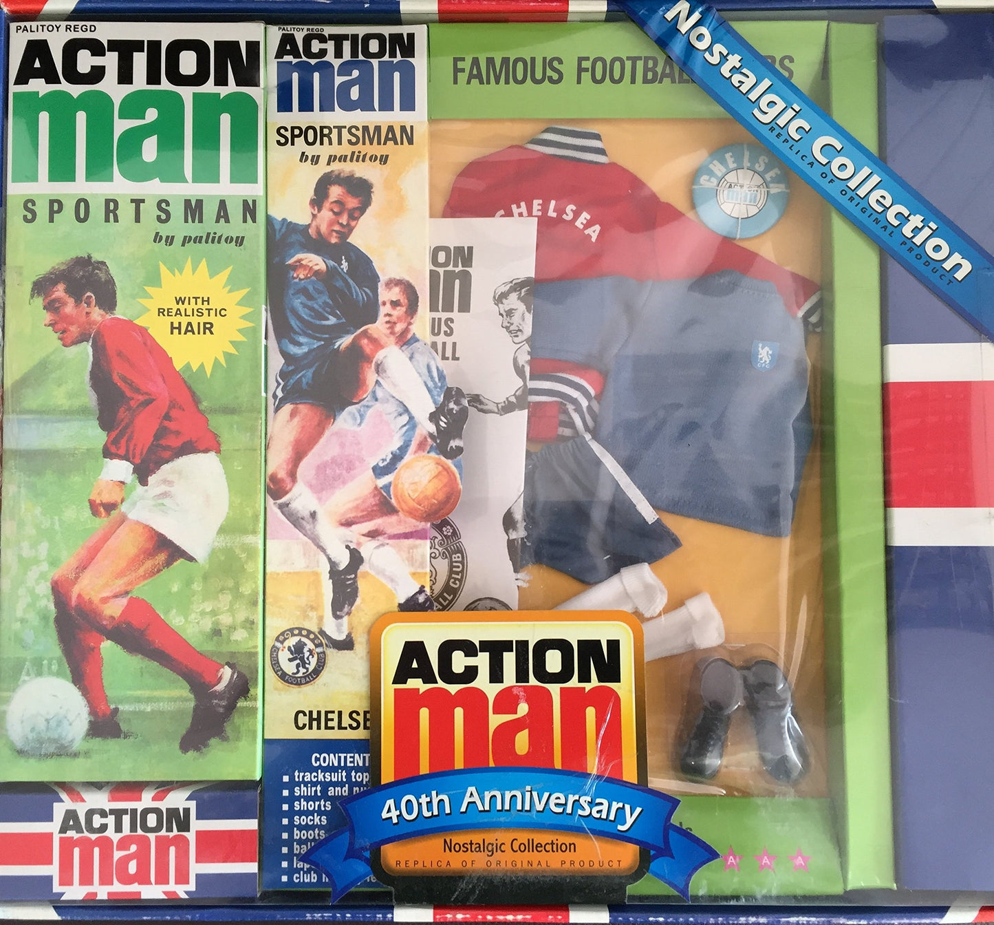 Action Man 40th Anniversary Nostalgic Collection Famous Football Clubs - Chelsea - Includes Action Man & Chelsea Football Kit Box Set Brand New And Factory Sealed Shop Stock Room Find