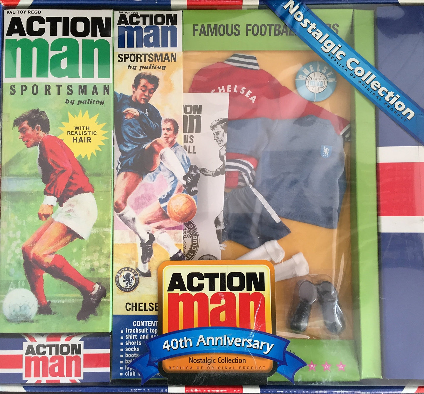 Action Man 40th Anniversary Nostalgic Collection Famous Football Clubs - Chelsea - Includes Action Man & Chelsea Football Kit Box Set Brand New And Factory Sealed Shop Stock Room Find