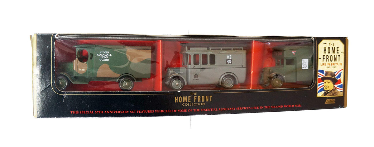 Vintage 1991 Lledo Promotional Models Of Days Gone Limited Edition The Home Front - Life In Britain 1940-1941 Three Vehicle Set New In Box - Shop Stock Room Find.