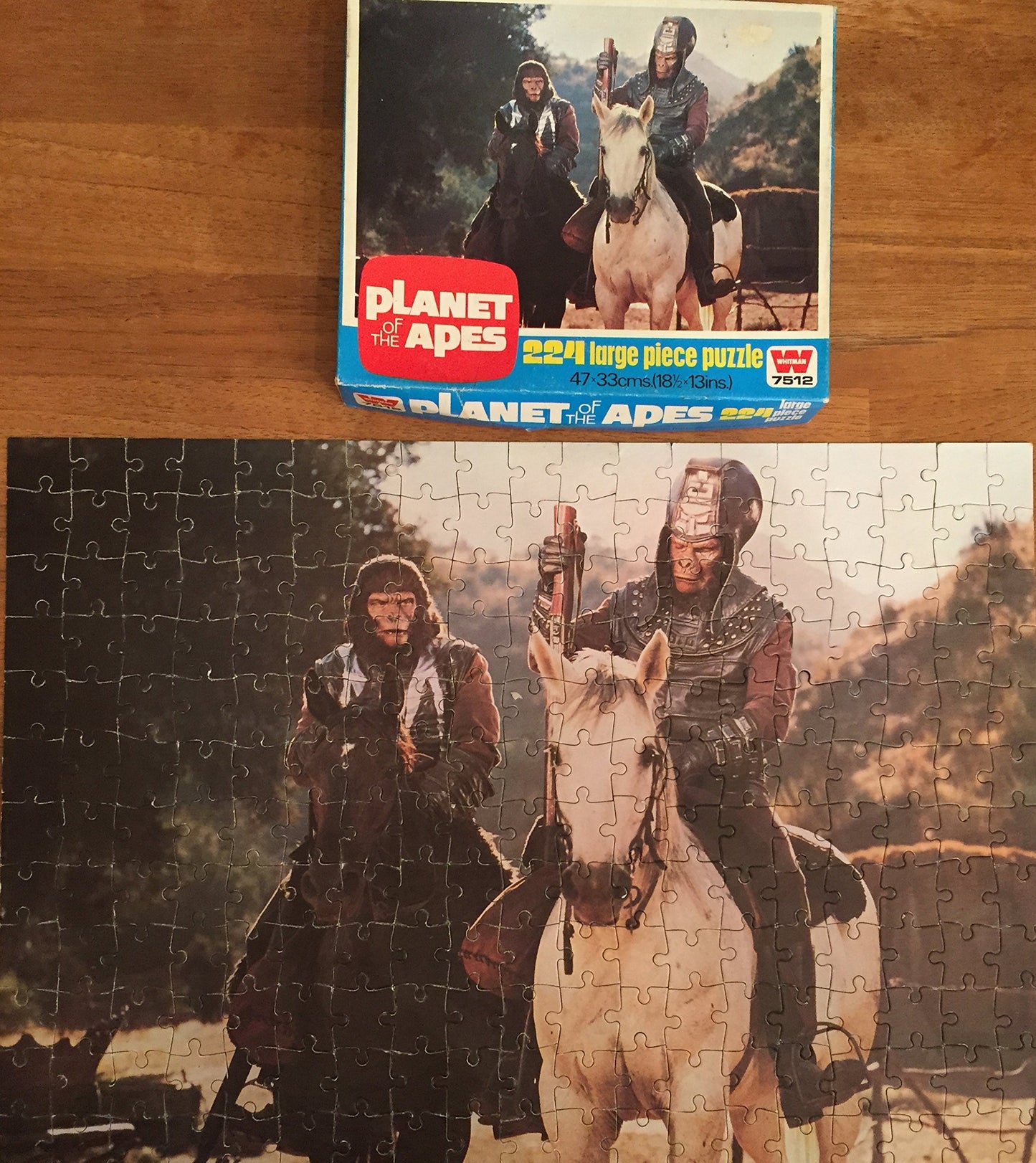 Planet Of The Apes Vintage 1974 Whitman 224 Piece Large Jigsaw Puzzle Number 7512 General Urko And Gorilla Soldier