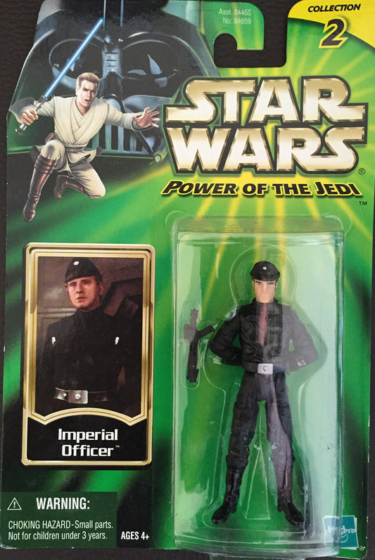 Vintage 2001 Star Wars The Power Of The Jedi Imperial Officer Action Figure With Blaster - Brand New Factory Sealed Shop Stock Room Find