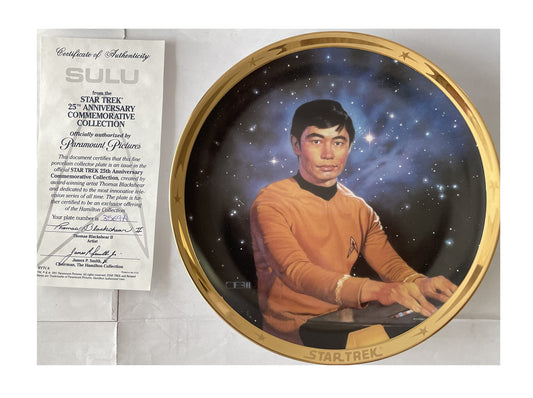 Vintage 1991 Star Trek The Original Series Helmsman Hikaru Sulu 25th Anniversary Commemorative Plate - Shop Stock Room Find