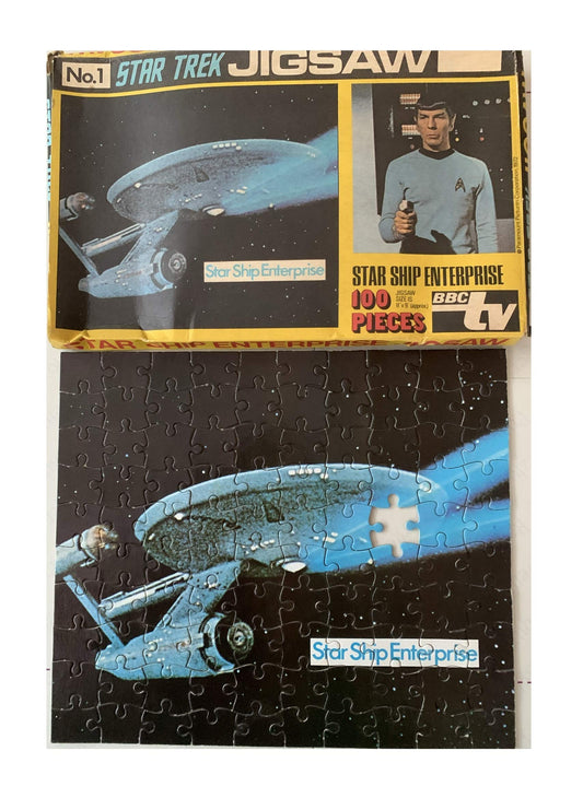 Star Trek Vintage 1972 Pleasure Products 100 Piece Jigsaw Puzzle Number 1 The Star Ship Enterprise Jigsaw Puzzle - Incomplete Missing 1 Piece.