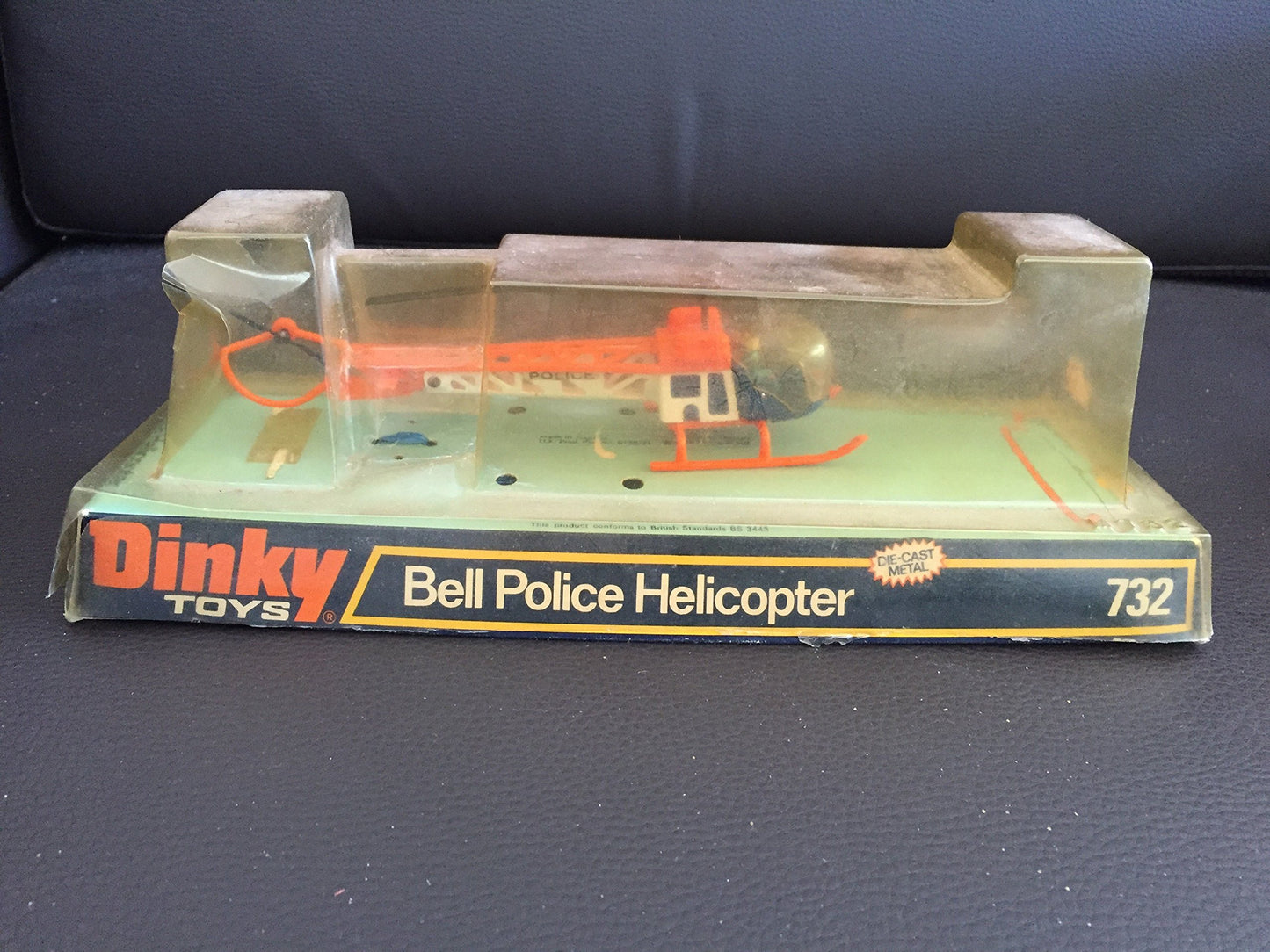 Vintage Dinky Toys 732 Die-Cast Bell Police Helicopter In The Original Box