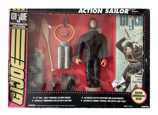 Vintage GI Joe 30th Anniversary Limited Collectors Edition Authentic 1964 - 1994 12" Fully Poseable Action Man Navy Frogman Figure and Accessories Box Set - Factory Sealed Shop Stock Room Find