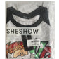 She Show Ladies T-Shirt Father Christmas Grey/Black Large (18) Former Shop Stock