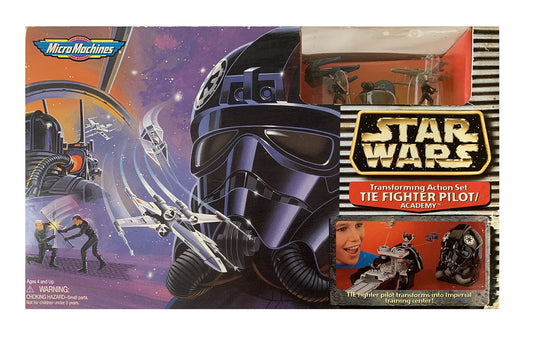 Vintage Star Wars Micro Machines Imperial Tie Fighter Pilot Head / Imperial Academy Training Center Transforming Action Play Set - Brand New Factory Sealed Shop Stock Room Find