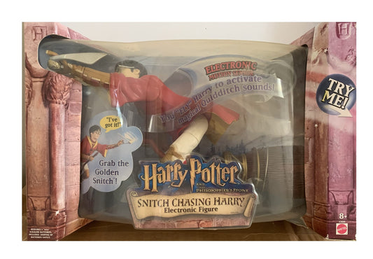 Vintage 2001 Mattel Harry Potter And The Philosphers Stone Snitch Chasing Harry Electronic Figure - Factory Sealed Shop Stock Room Find