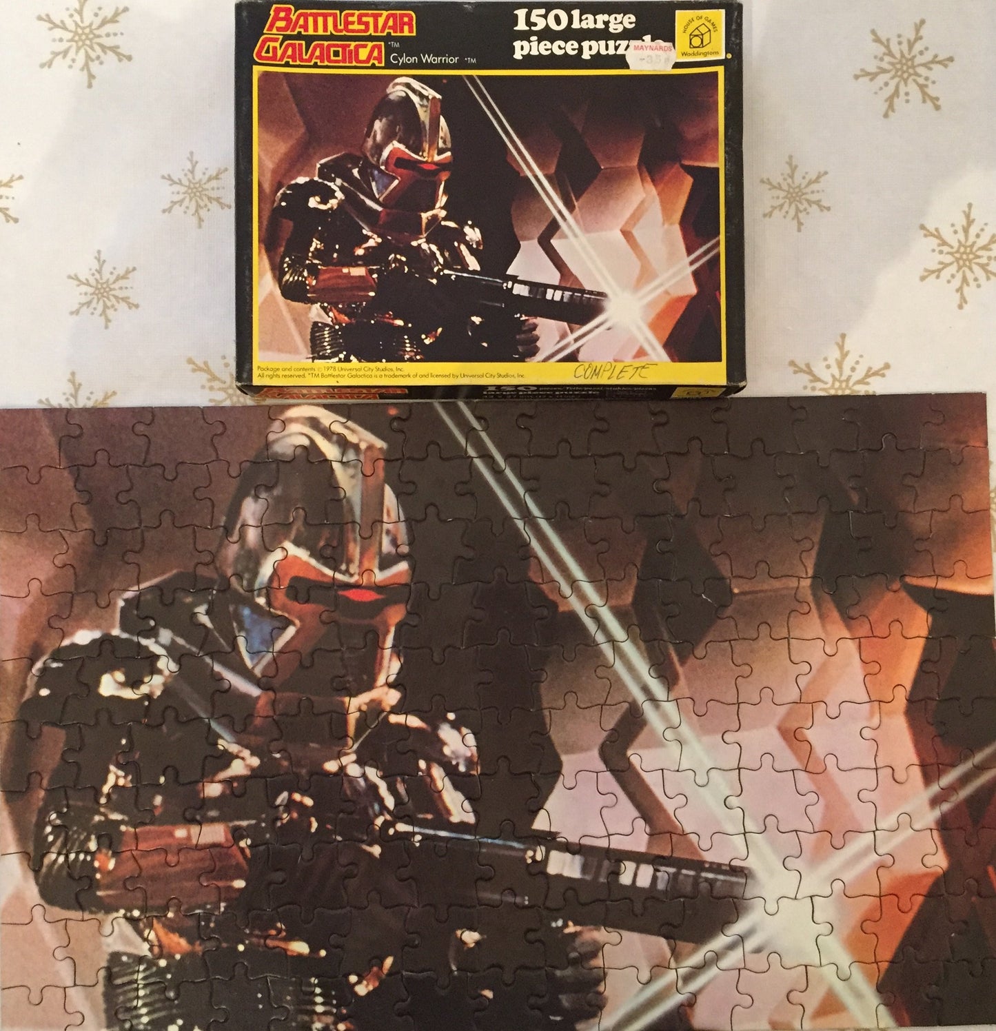 Battlestar Galactica Vintage 1978 Waddingtons 150 Large Piece Jigsaw Puzzle Number 138A Cylon Warrior Complete In The Original Box
