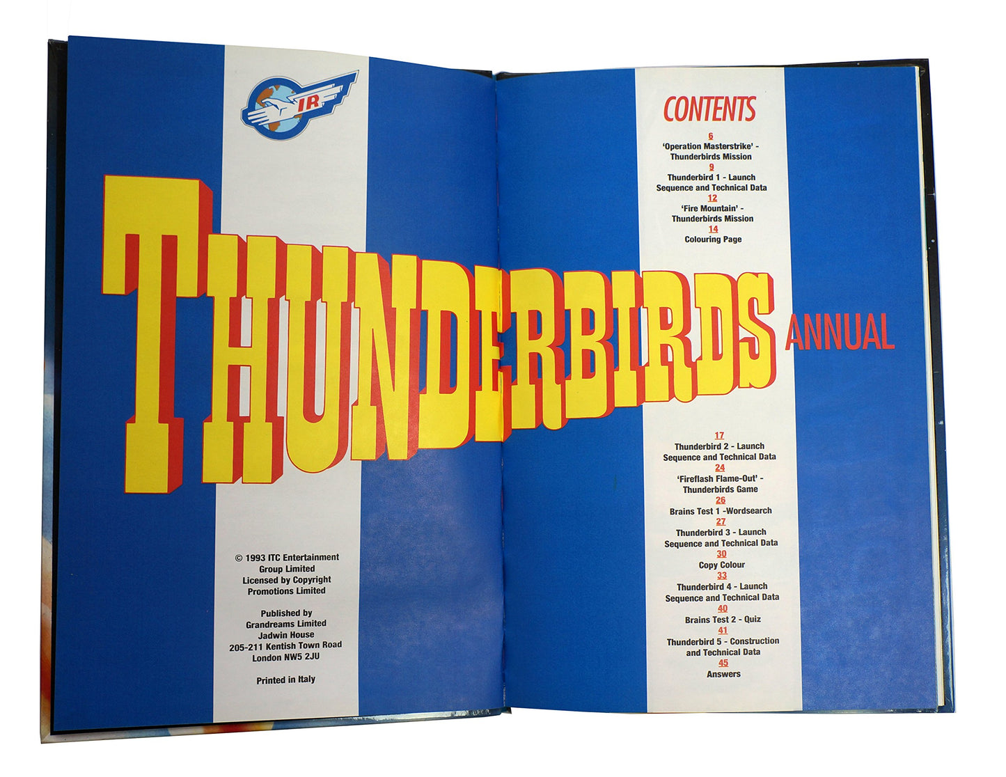Vintage 1993 Gerry Andersons The Official Thunderbirds Annual - Brand New Shop Stock Room Find