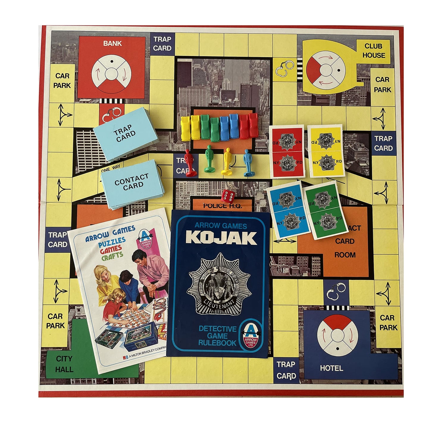 Vintage Arrow Games 1975 Kojak Detective Board Game - Complete & In The Original Box