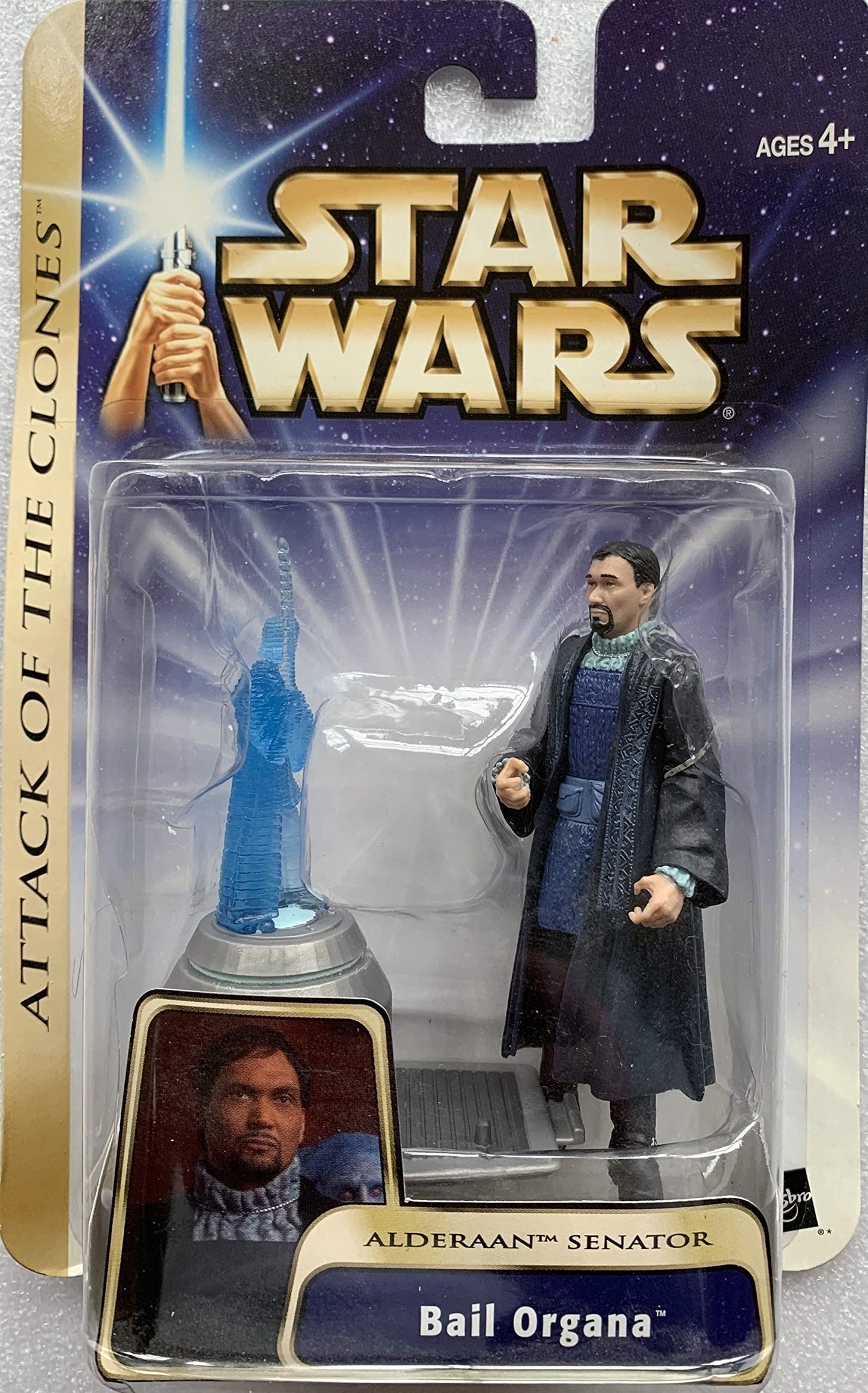 Vintage 2003 Star Wars Episode II Attack Of The Clones Alderaan Senator Bail Organa Action Figure - Brand New Factory Sealed Shop Stock Room Find