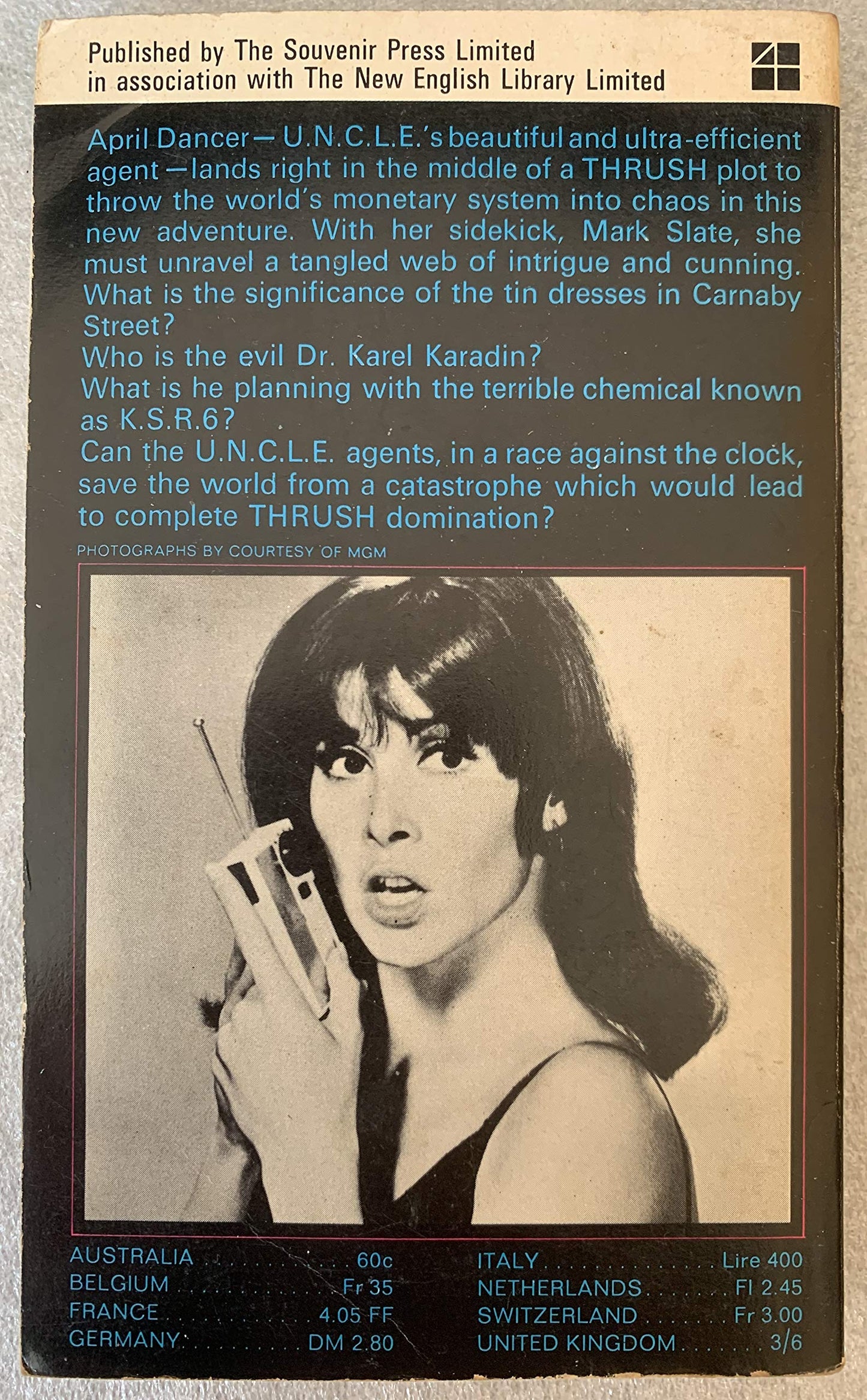 Vintage 1967 The Girl From UNCLE No. 1 The Global Globules Affair Paperback Novel By Simon Latter