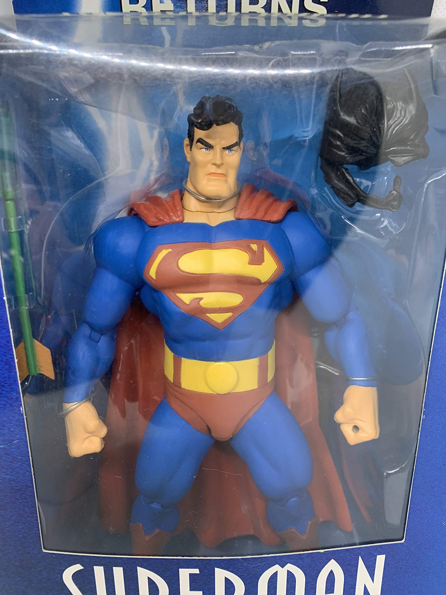 Vintage 2006 DC Direct - Batman The Dark Knight Returns - Superman Collector Action Figure With Interlocking Base