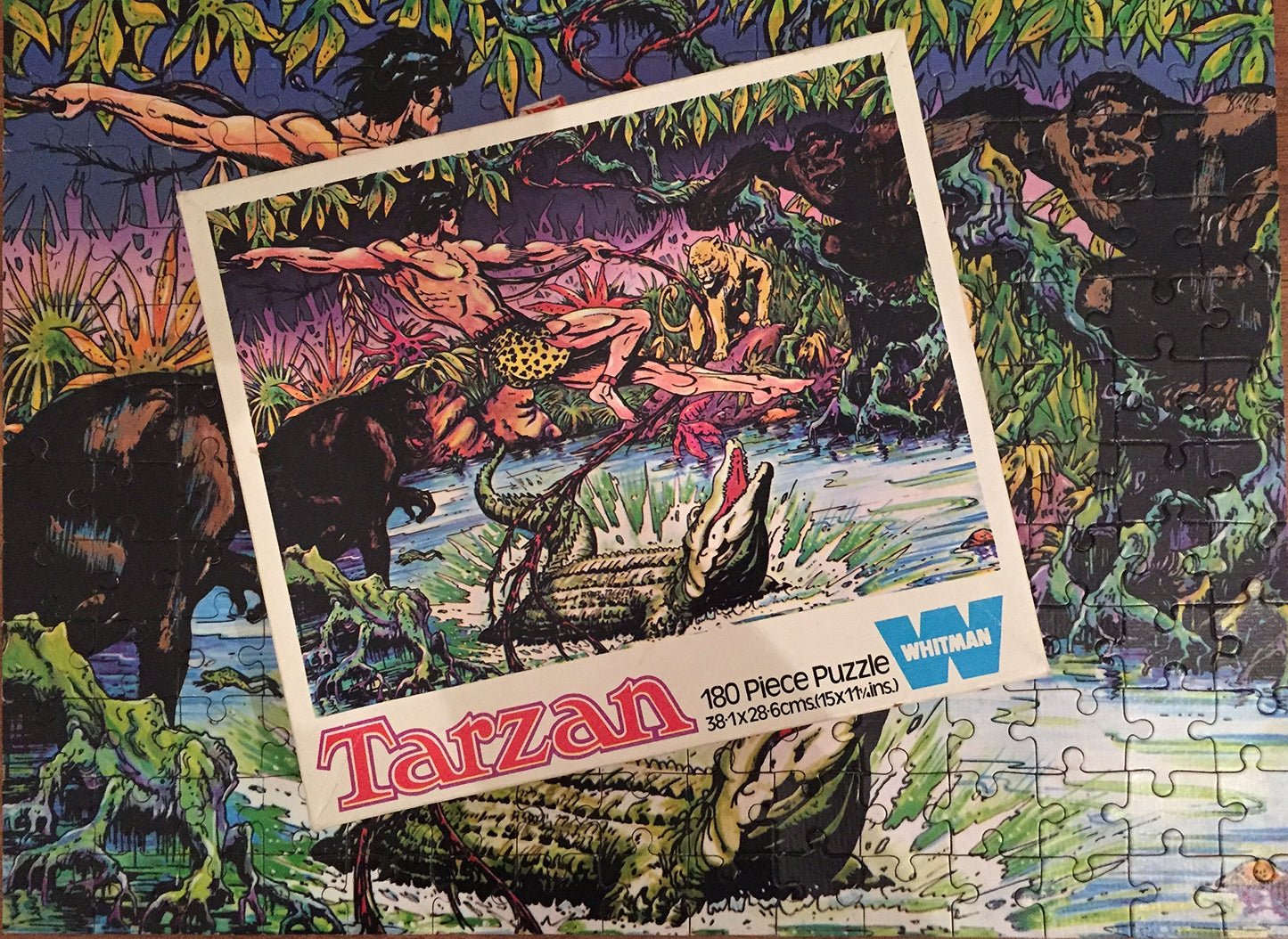 Vintage 1975 Whitman Tarzan 180 Piece Jigsaw Puzzle Number 7716 Animated Adventure