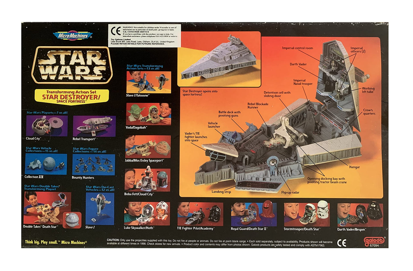 Vintage Ultra Rare Galoob 1998 Star Wars Micro Star Destroyer / Space Fortress Action Play Set - Brand New Factory Sealed Shop Stock Room Find