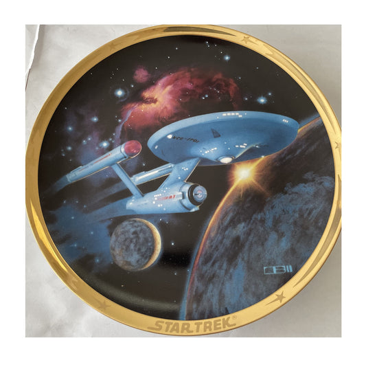 Vintage 1994 Star Trek The 25th Anniversary Commemorative Plate Collection - The Original Series USS Enterprise NCC-1701 Limited Edition Hamilton Collectors Plate - Shop Stock Room Find