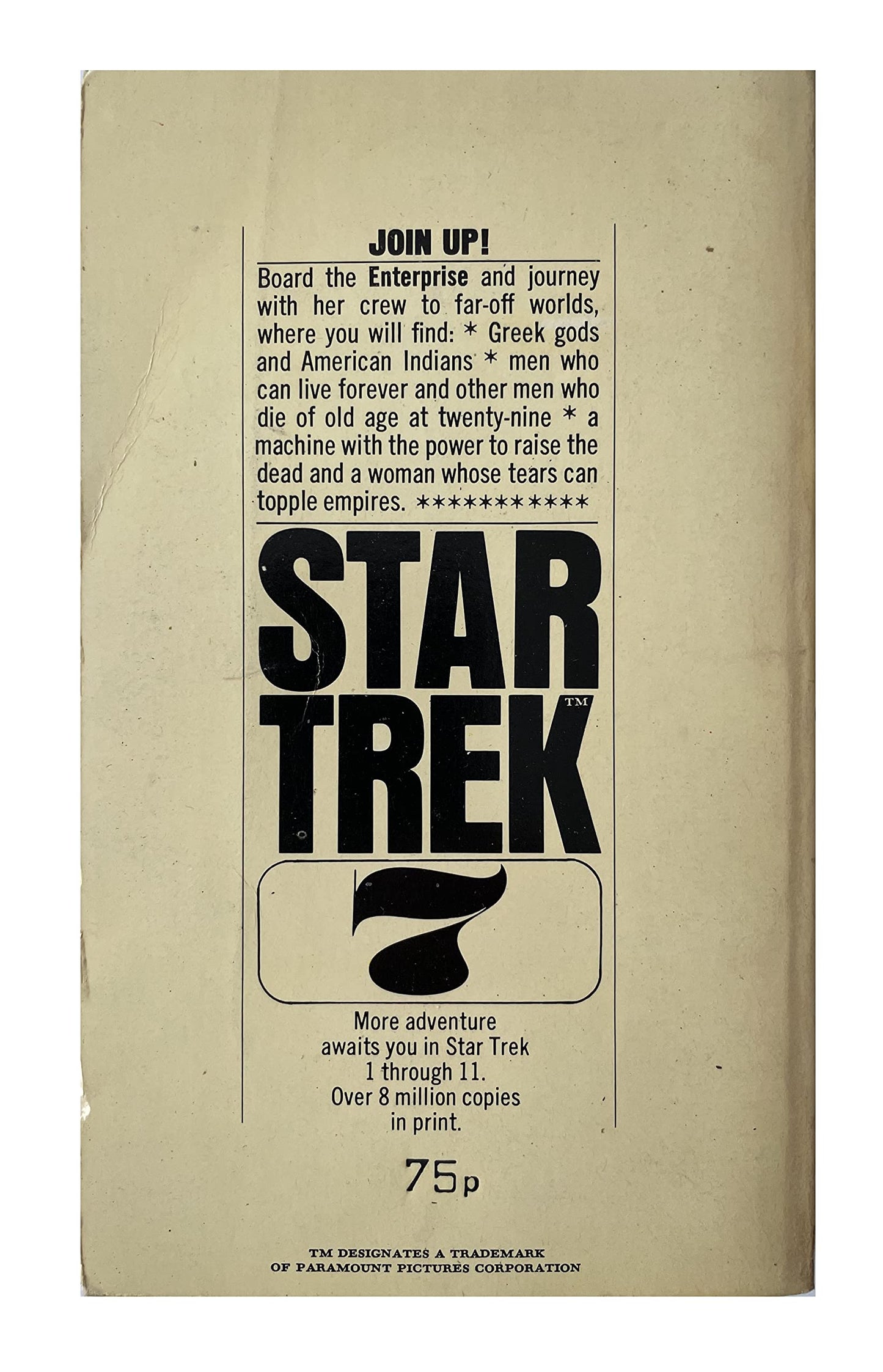 Vintage 1977 Star Trek 7 - Adapted From The Original Television Series - Paperback Book - By James Blish